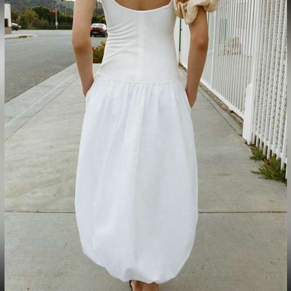 π 2024 ZARA MIXED BALLOON MIDI DRESS - Picture 4 of 6